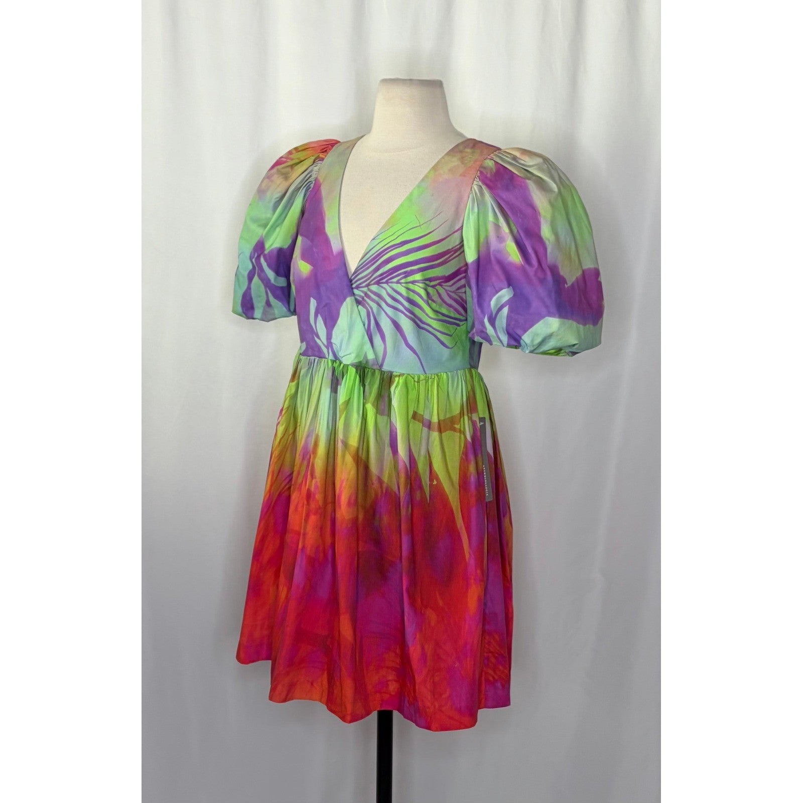 NWT!! Anthropologie Plenty by TRACY REESE Tie Dye Puff Sleeve Dress X-Small