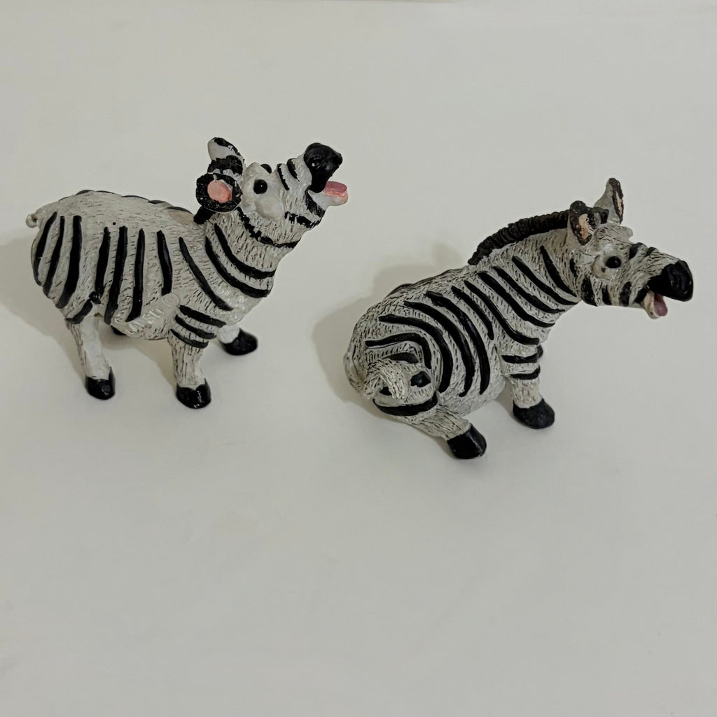 Vintage Pete Apsit NOAH'S ARK Set Two 2 Zebras Zoulou Zoe Zebra Animal Figures