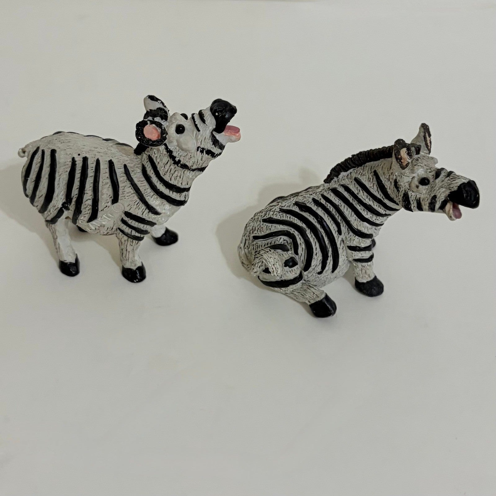 Vintage Pete Apsit NOAH'S ARK Set Two 2 Zebras Zoulou Zoe Zebra Animal Figures