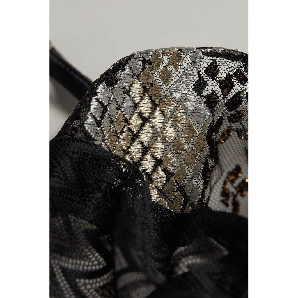 INTIMISSIMI Snake Charmer Embroidered Bodysuit Chevron Lace Lingerie Small