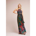 Anthropologie GEISHA DESIGNS Kalinka Maxi Dress Halter Embellished Clip Dot 0