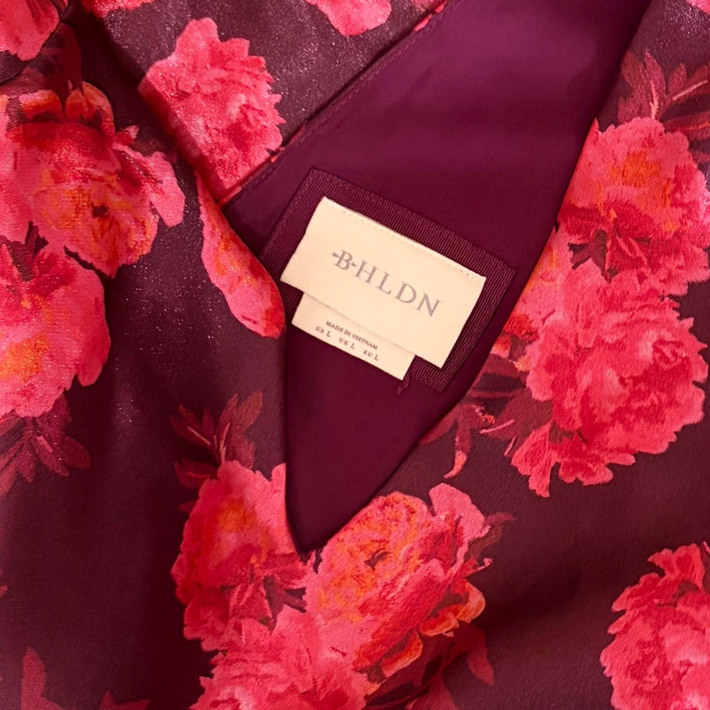 NWT!! Anthropologie BHLDN Aliana V Neck Floral Organza Mini Dress Large