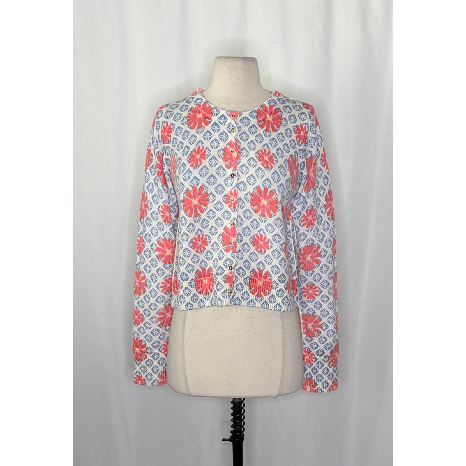 NWT!! FREE PEOPLE Nocturnal Patterned Cardigan Sweater Cardi Floral X-Small