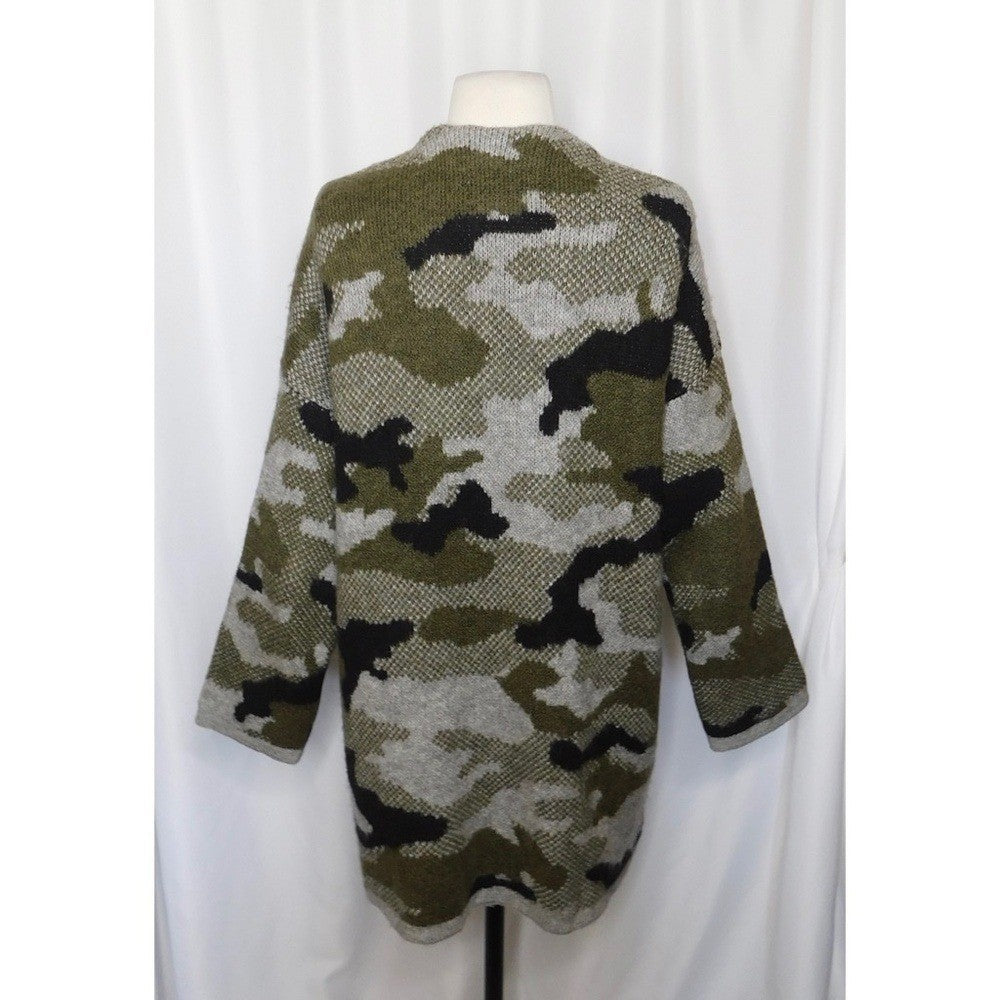 ANTHROPOLOGIE Vero Camo Cardigan Sweater Camouflage Pockets Gorpcore X-Small