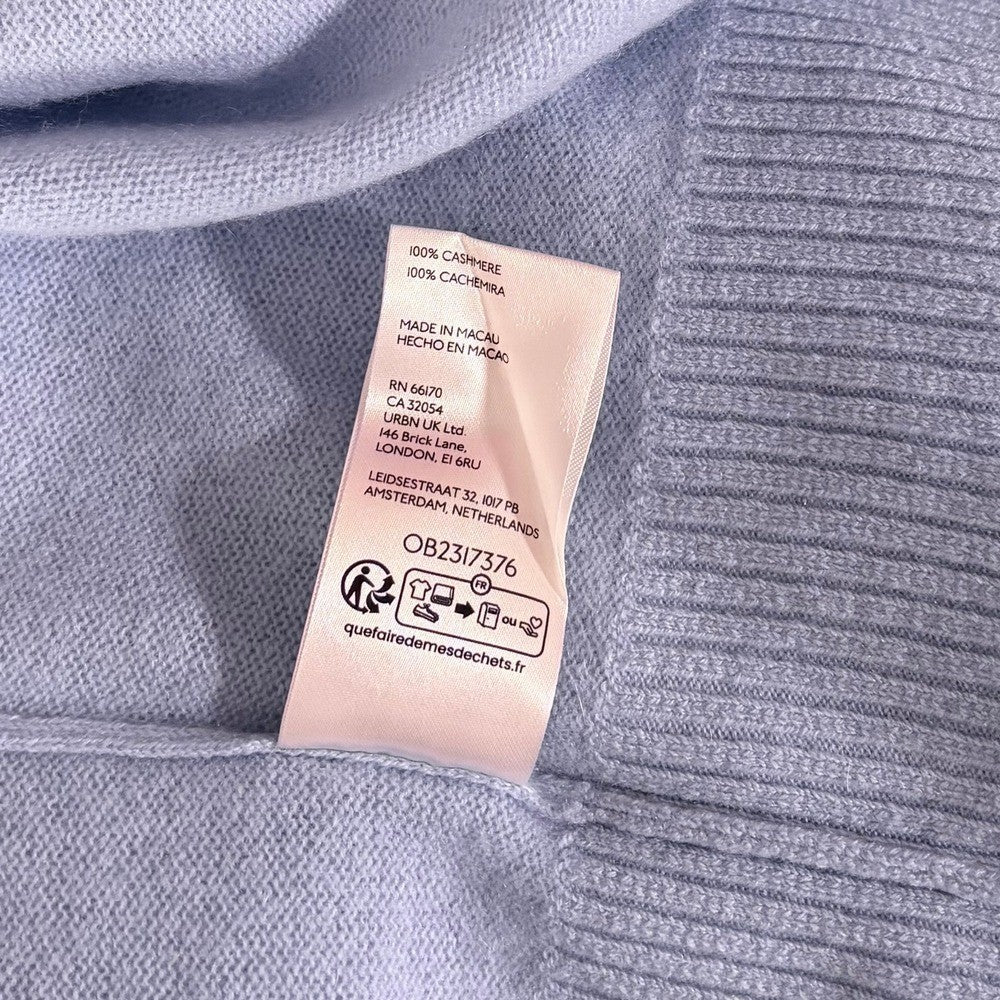 NEW! FREE PEOPLE Eloura Cashmere Henley Sweater Arctic Sky Blue Solid Knit XS