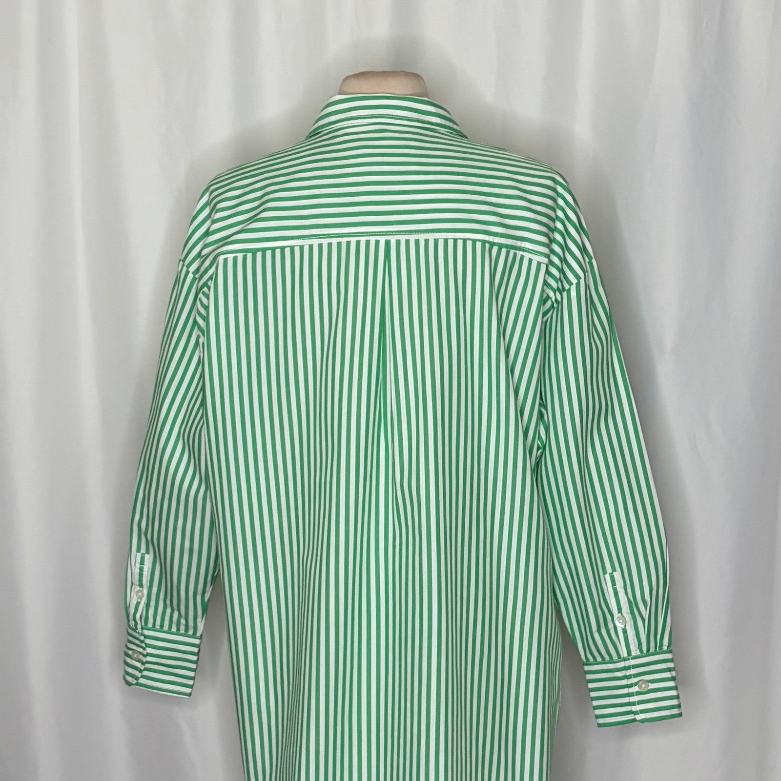 Anthropologie MAEVE The Bennet Green Stripe Buttondown Shirt Top Medium