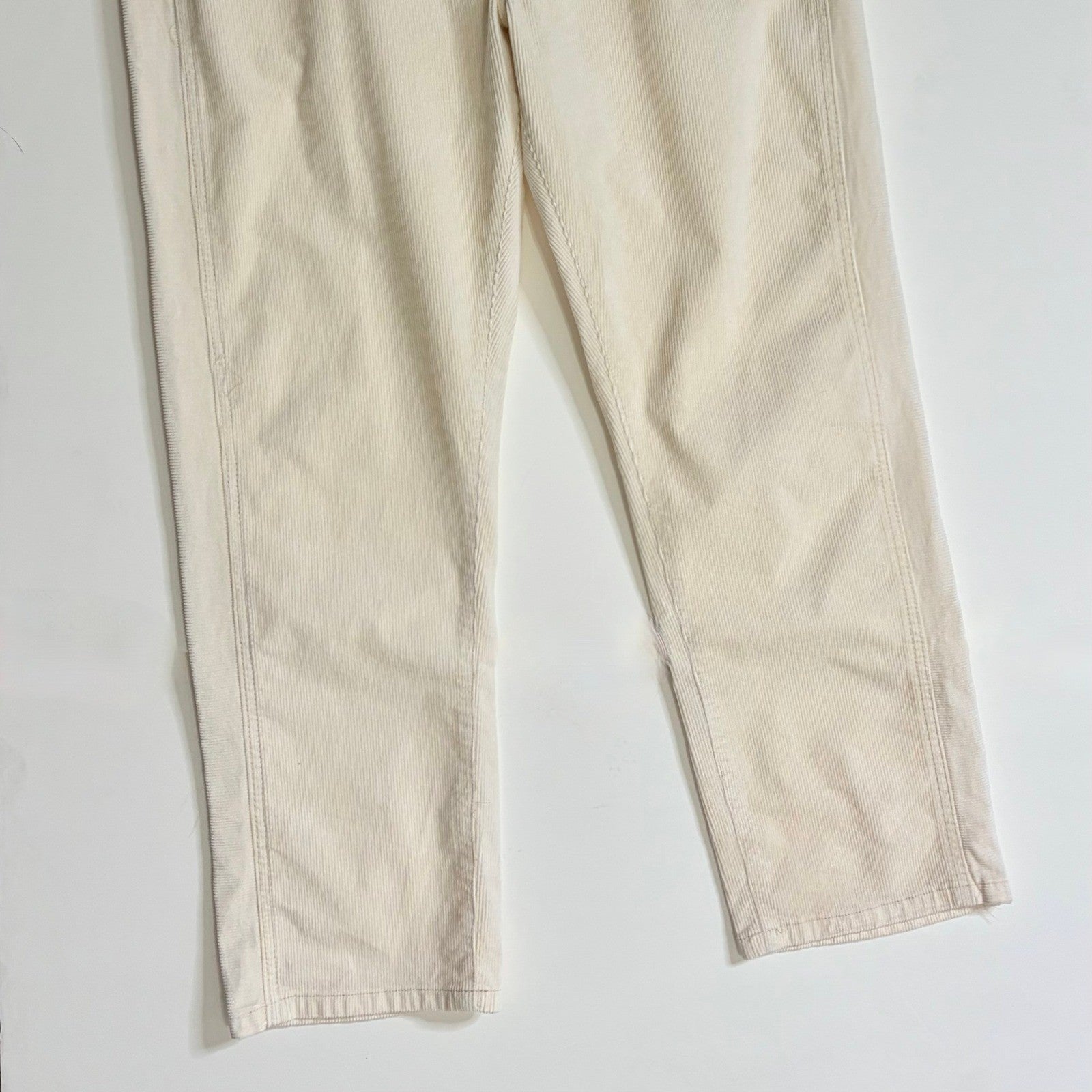 NEW!! Anthropologie PILCRO High Rise Slim Boyfriend Corduroy Pants Ivory Size 32