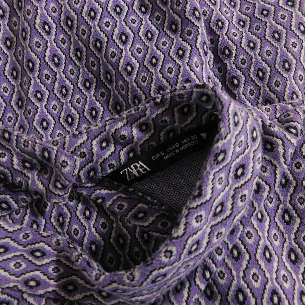ZARA Lilac Jacquard Open Back Mini Dress Heart Detail Retro Knit Purple Small