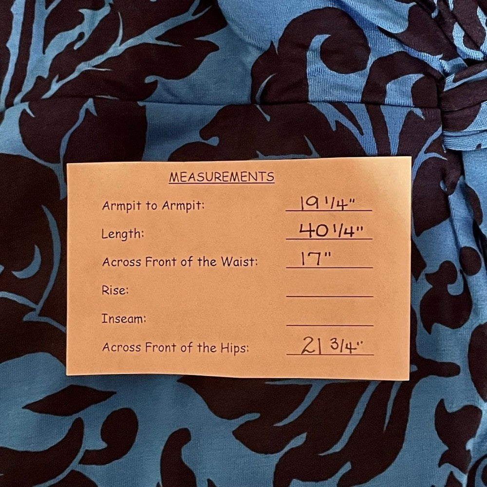 BODEN Henrietta Faux Wrap Day Dress Navy Royal Blue Scroll Print Size 12