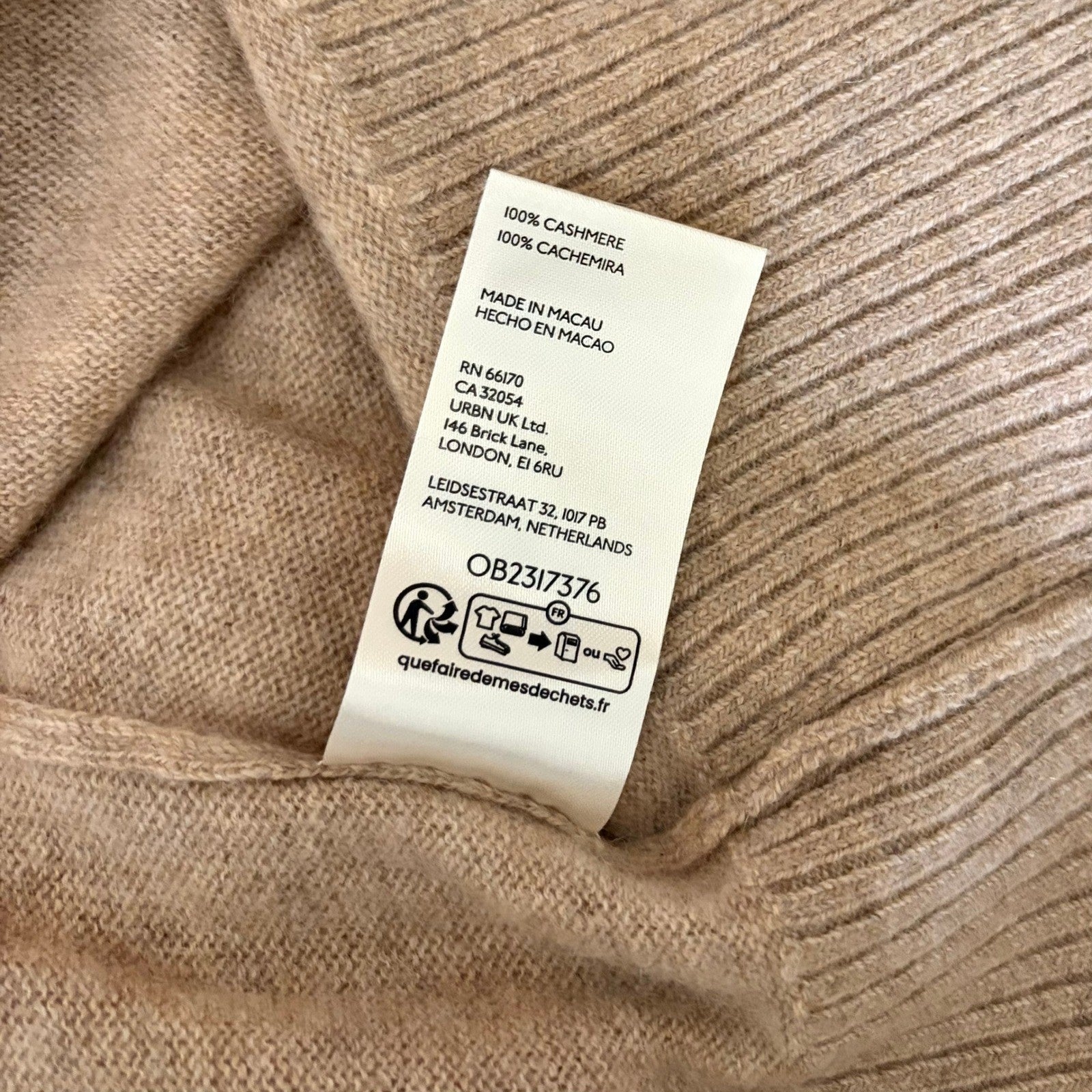 NWT!! FREE PEOPLE Eloura Cashmere Henley Sweater Solid Light Brown Tan X-Small