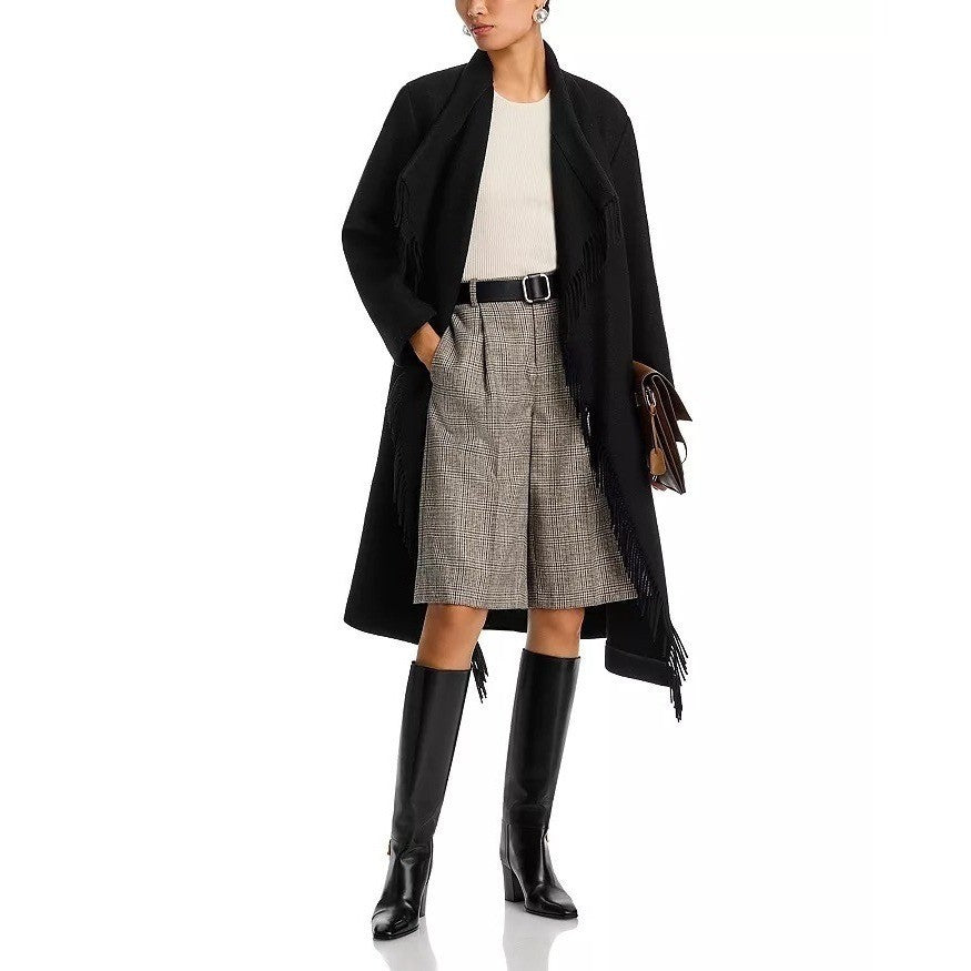 NWT!! IRO Nicky Wool Cashmere Blend Shawl Collar Long Sleeve Wrap Coat 34 XS