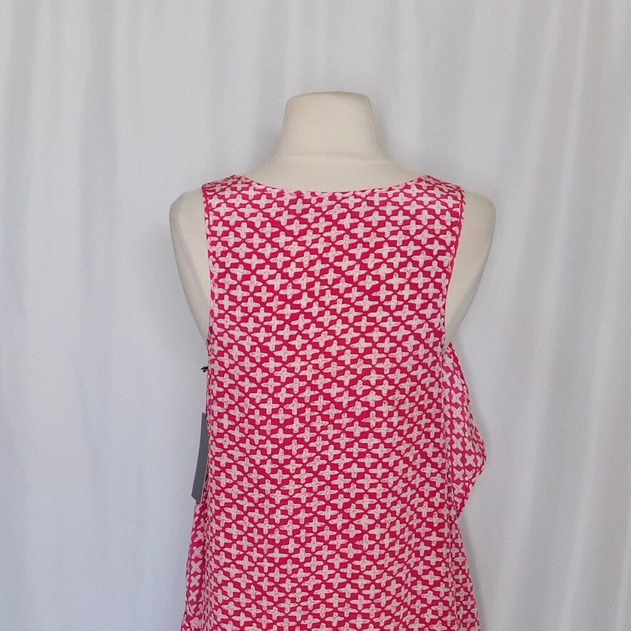 NWT!! THAKOON Addition Silk Printed Tank Top Geranium Pink White Size 2