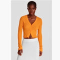 RAG & BONE Soleil Ribbed Cotton-Blend Cardigan Sweater Marigold Orange Small