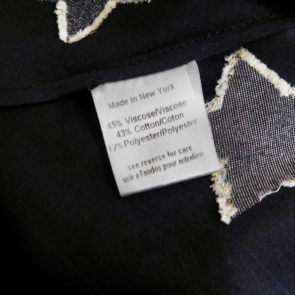CAROLINE CONSTAS Gabriella Bustier Off Shoulder Top Black Metallic Stars Medium