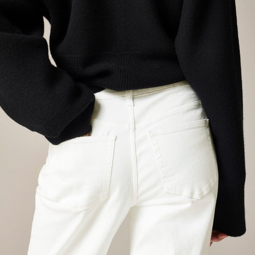 NWT!! J. CREW Lower Rise Full Length Slim Wide Jeans Solid White Retro Size 24