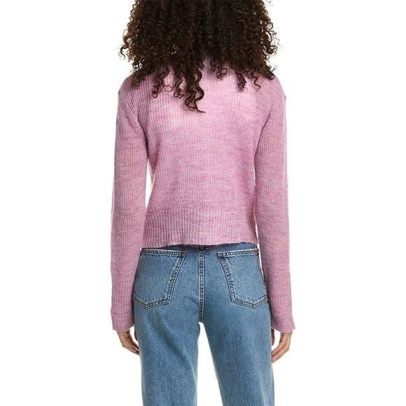 Revolve MONROW Two Piece Twinset Cardigan Tank Sweater Wool Mohair Purple XS