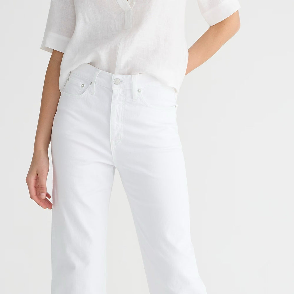 NWT!! J. CREW Slim Wide-Leg Jeans White Wash Classic 5 Pocket Denim Size 37