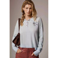 Anthropologie PILCRO The Jensen Cashmere Crop Polo Sweater Soft Sea Dog X-Small