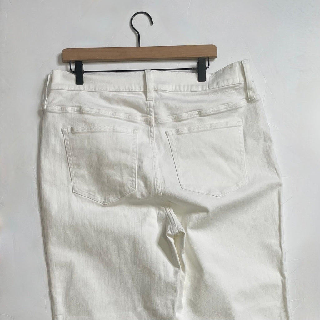 NWT!! J. CREW '96 Slim Wide Jeans Retro Raw Hems Solid White Preppy Frayed 33