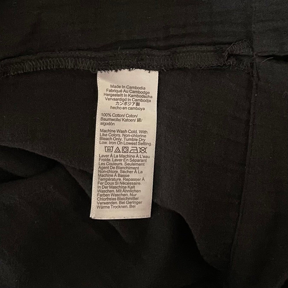 NWT!! J. CREW Factory Short Sleeve Popover Dress Solid Black Travel Vacation XS