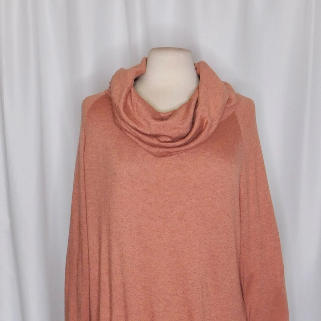 JOIE Wesley Cowl Neck Slouchy Sweater Heather Pale Clay Pullover Knit Medium