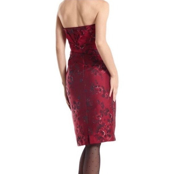 NWT!! WHBM Red Floral Sheath Dress Convertible White House Black Market Size 4