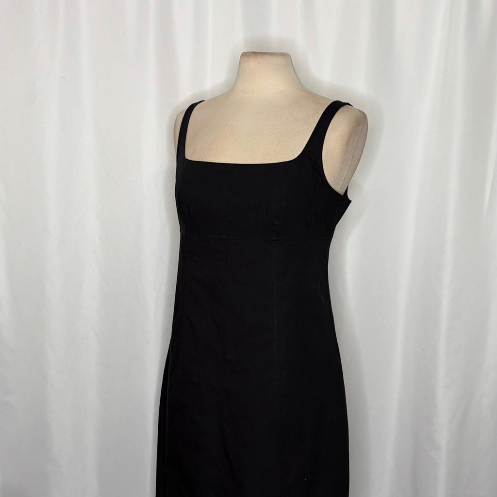 NWT!! J. CREW Squareneck Seamed Midi Little Black Dress Preppy Minimalist 10