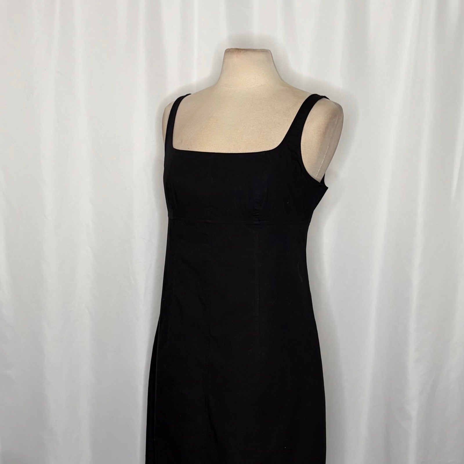 NWT!! J. CREW Squareneck Seamed Midi Little Black Dress Preppy Minimalist 10