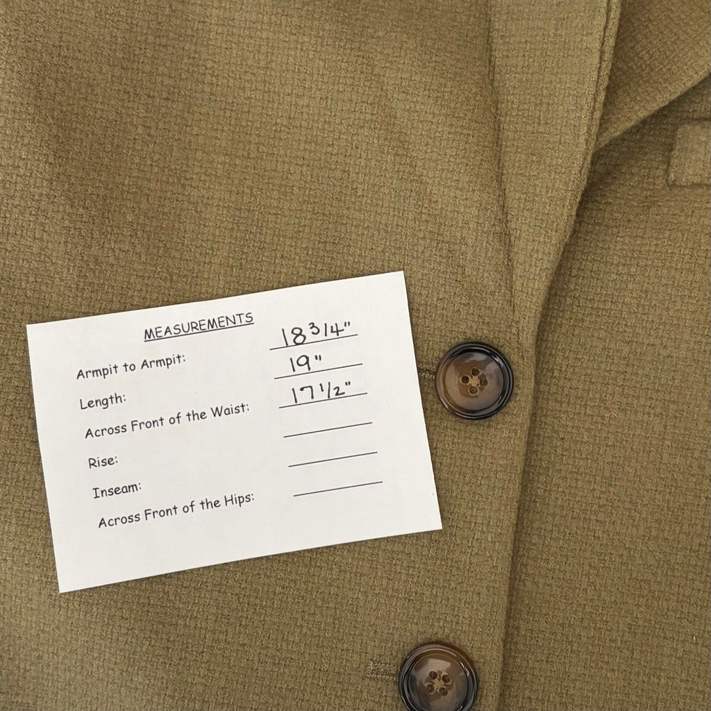 By ANTHROPOLOGIE Cropped Blazer Tailored Jacket Moss Green Solid Textured 10
