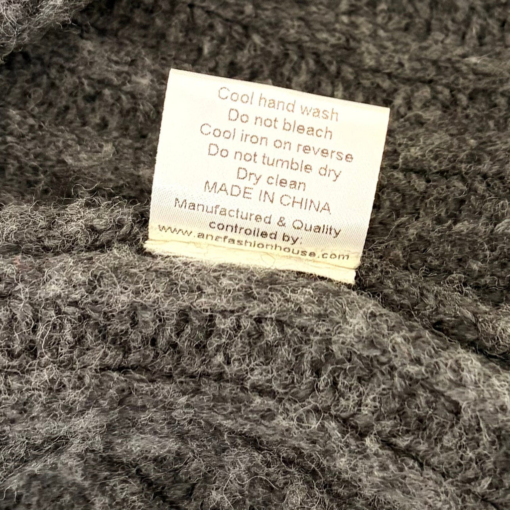7115 BY SZEKI Dark Grey Turtleneck Sweater Merino Wool Boxy Oversized Small