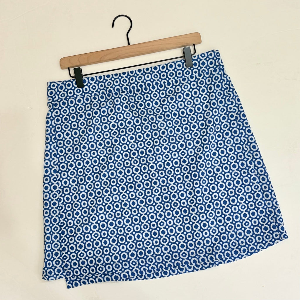 RIPSKIRT Hawaii Rip Skirt Length 2 Wrap Skirt Blue Dot Dot Dot Geometric Large