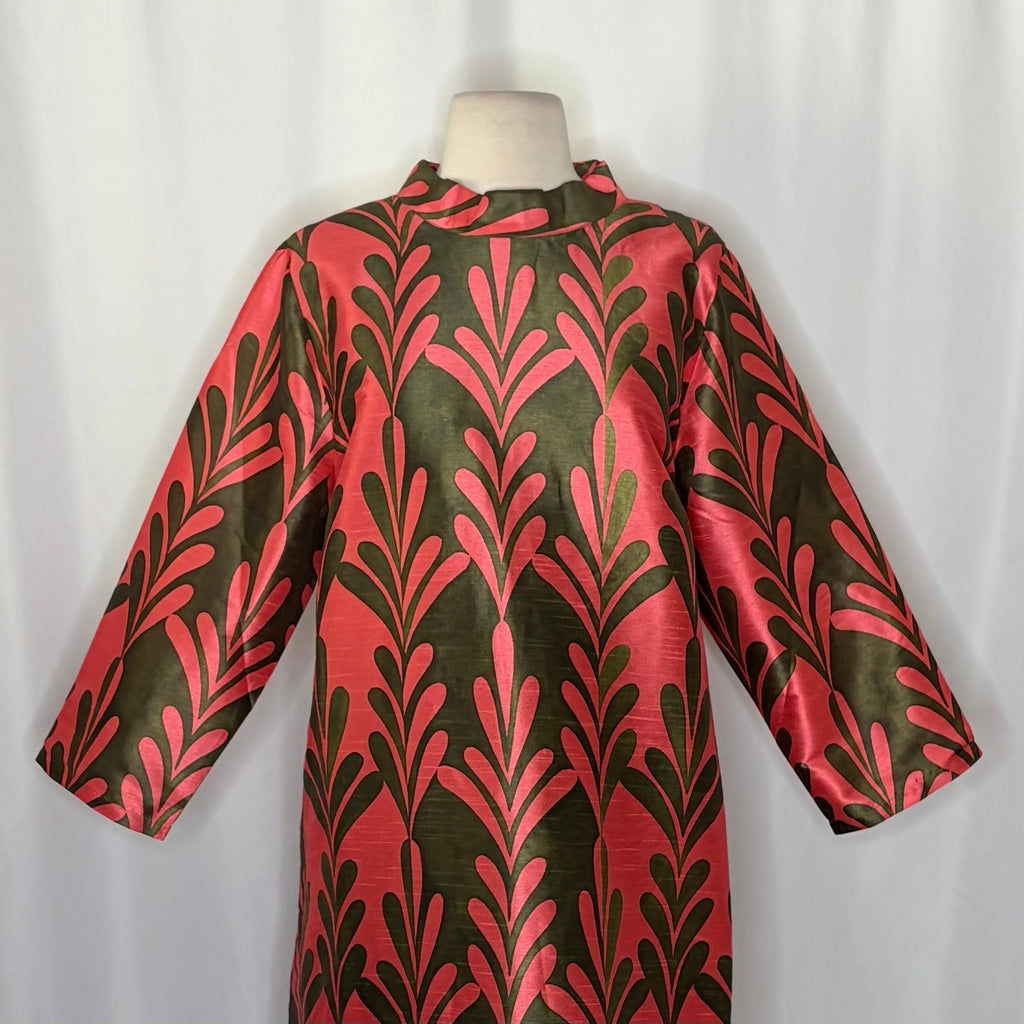 NWT!! FRANCES VALENTINE Diplomat Mini Dress Royal Palms Watermelon A-Line Large
