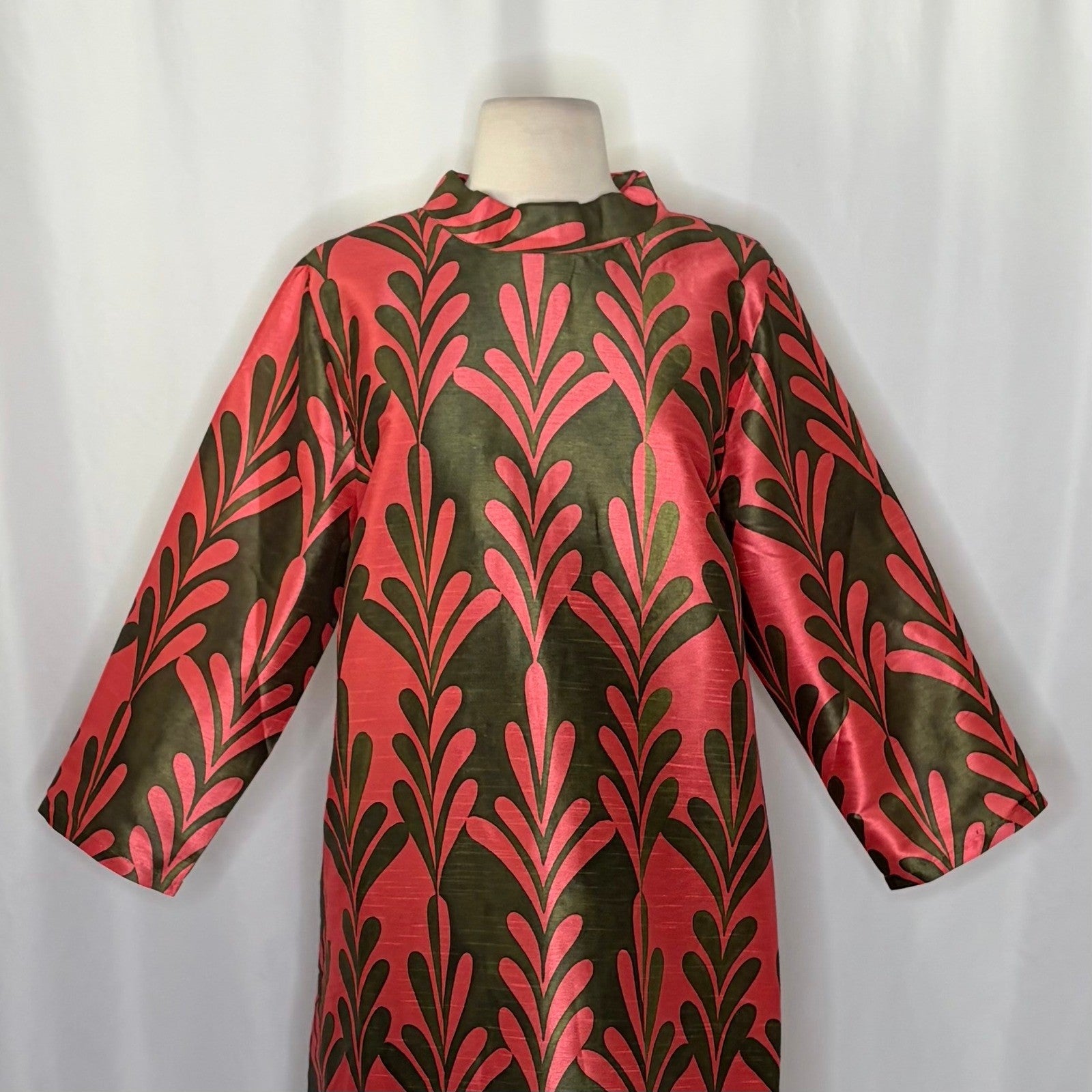NWT!! FRANCES VALENTINE Diplomat Mini Dress Royal Palms Watermelon A-Line Large
