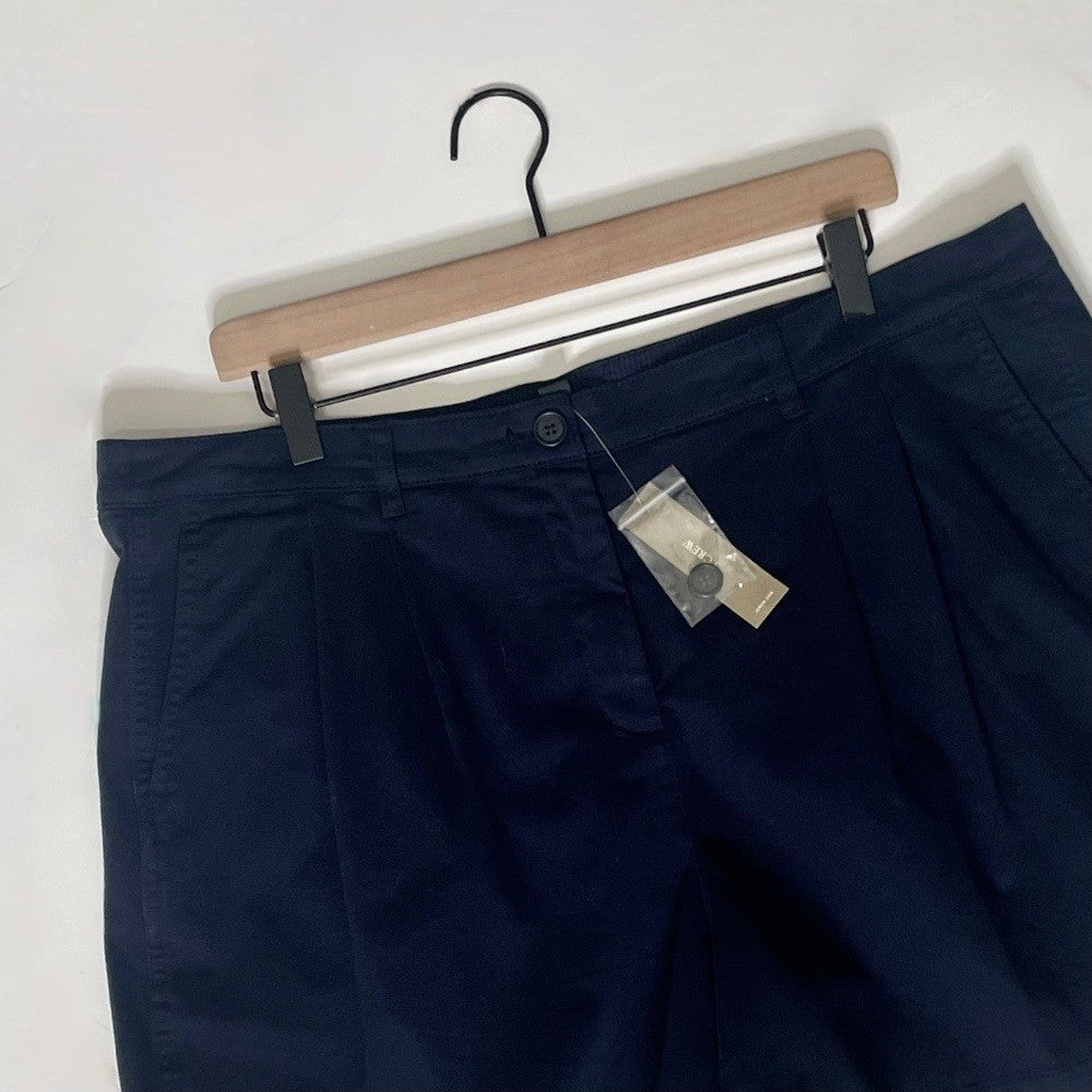 NWT!! J. CREW 5" Pleated Heritage Chino Shorts Navy Blue Preppy Summer Size 16