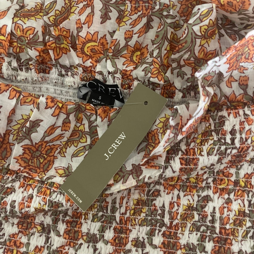 NWT!! J. CREW Ravenna Dress Sunset Rose Blockprint Floral Ramie Strapless Small