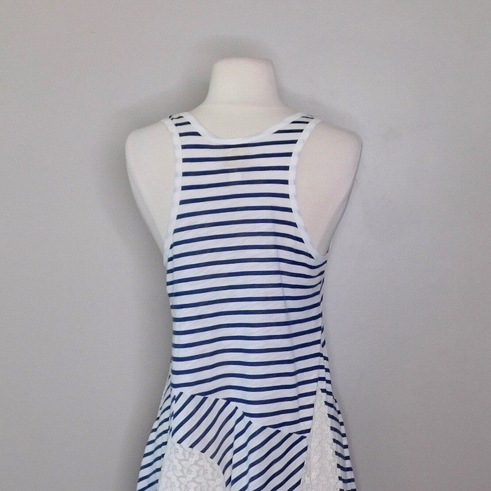 Anthropologie RIC RAC Eliza Racer Back Lace Stripe Tank Top Knit Small