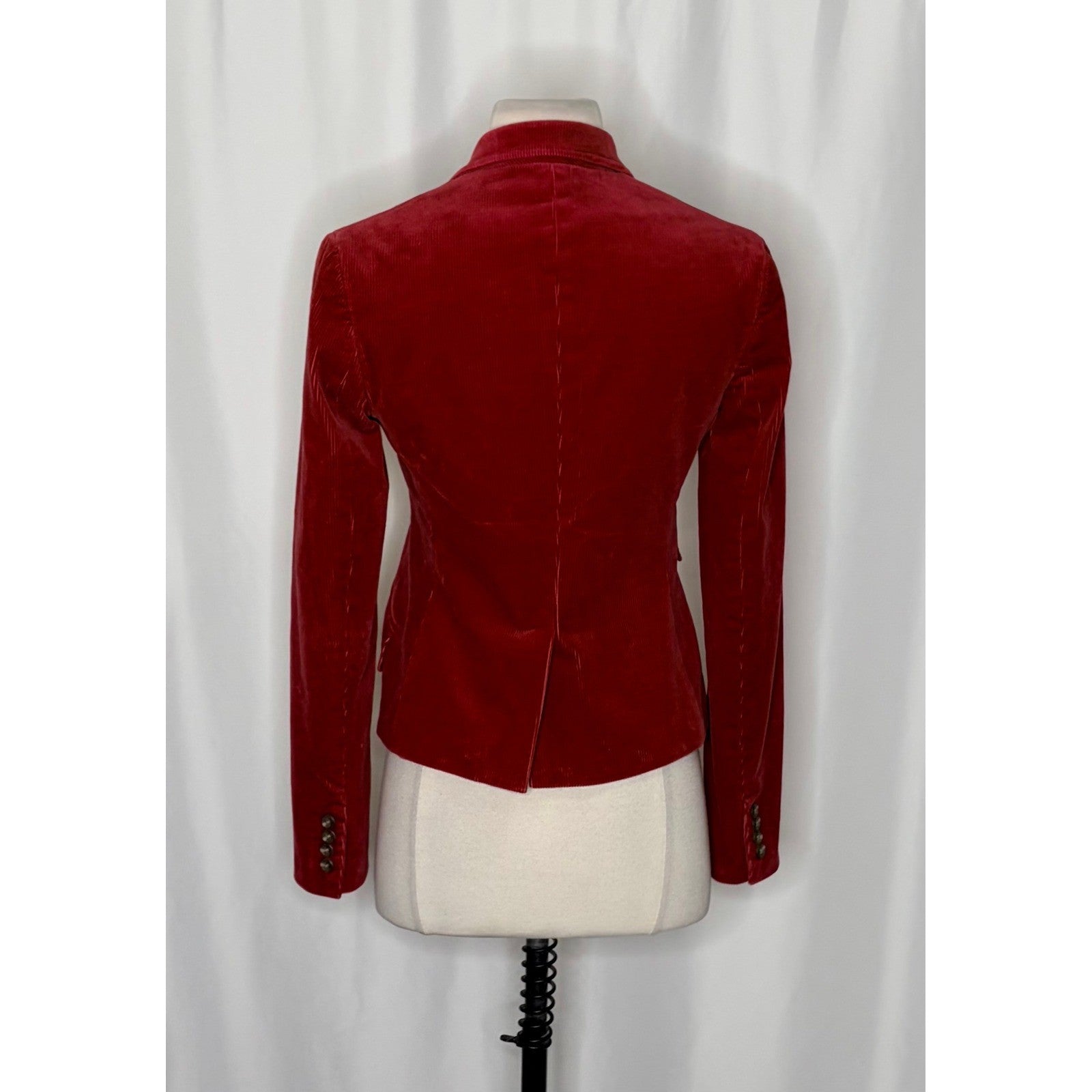 RALPH LAUREN BLUE LABEL Red Corduroy Blazer Jacket Preppy Academia Size 2