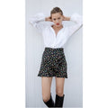 ZARA Black Floral Fruit Berries Ruffled Satin Shorts Skort Satin Summer X-Small