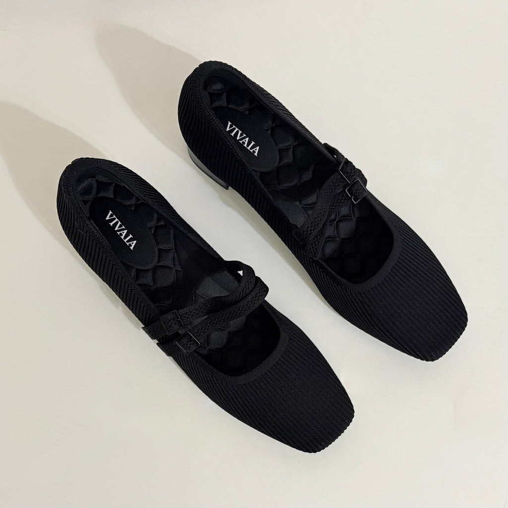 VIVAIA Mary Jane Knit Heels Black Eco Friendly Comfort Work Shoe 41.5 US 10