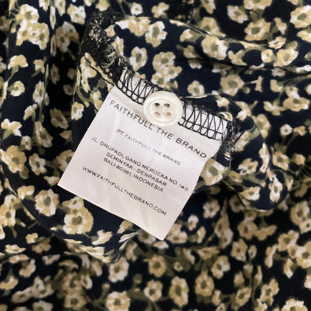 FAITHFULL THE BRAND Massimo Midi Dress Floral Blossom Village Tie Front Small