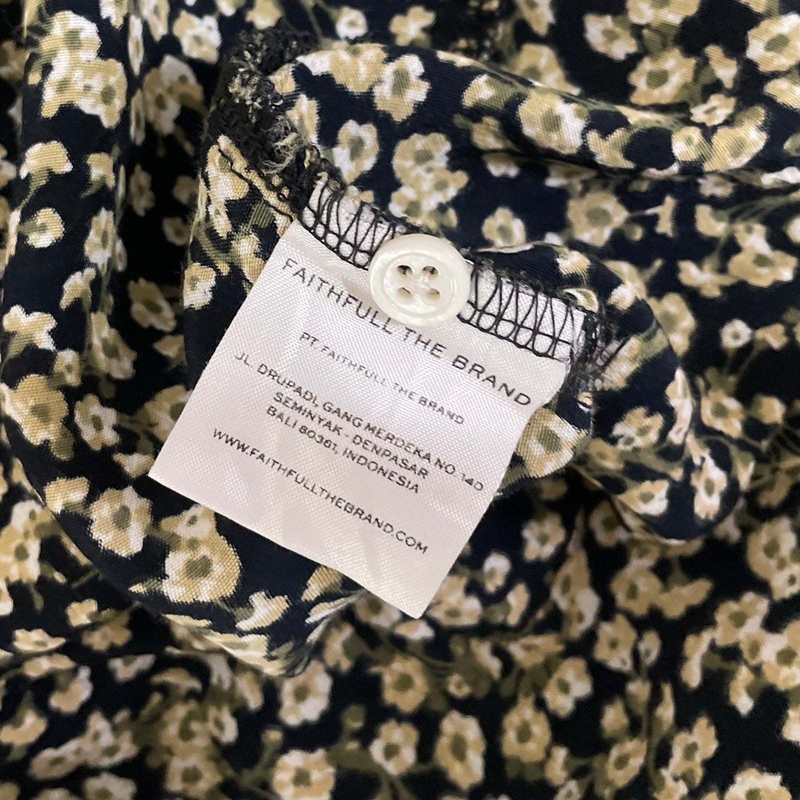 FAITHFULL THE BRAND Massimo Midi Dress Floral Blossom Village Tie Front Small