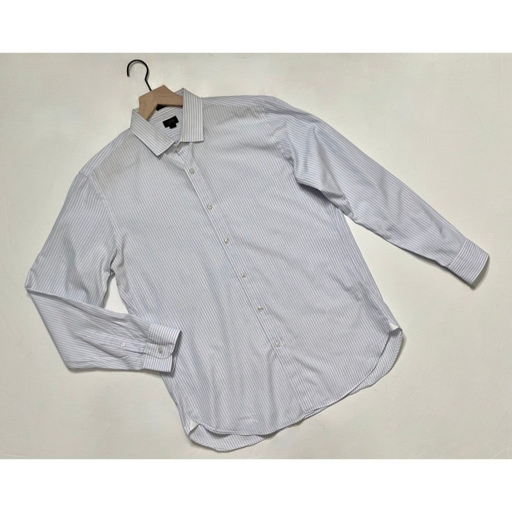 Men's J. CREW Ludlow Buttondown Dress Shirt Blue Pink White Striped Office Large