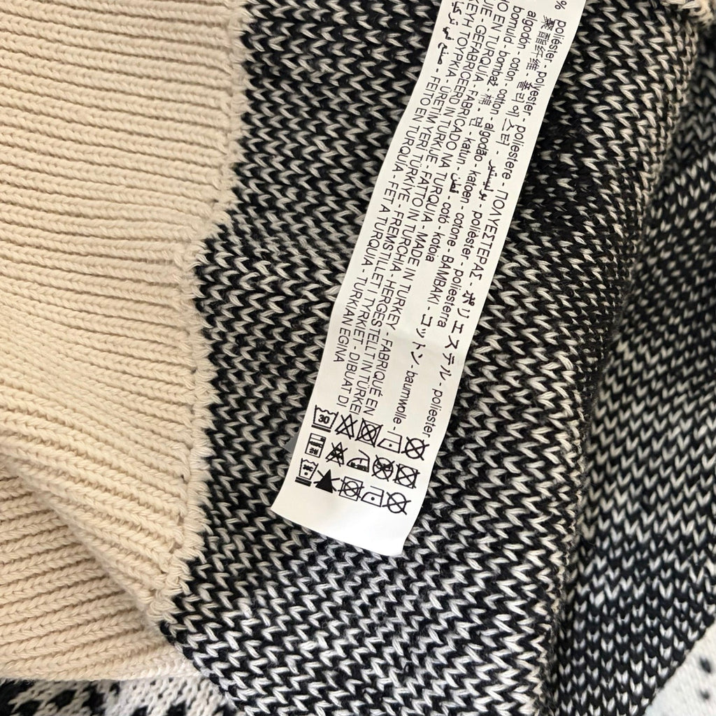 ZARA Pixelated Jacquard Sweater Crewneck Crew Pullover Knit Black Street Medium