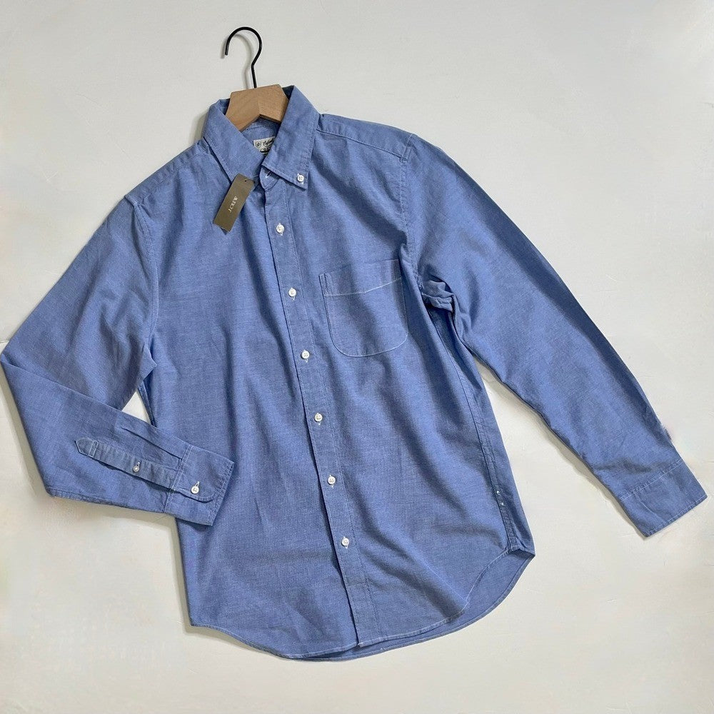 NWT!! J. CREW Broken-In Organic Cotton Oxford Shirt Buttondown Raincoat Blue XS