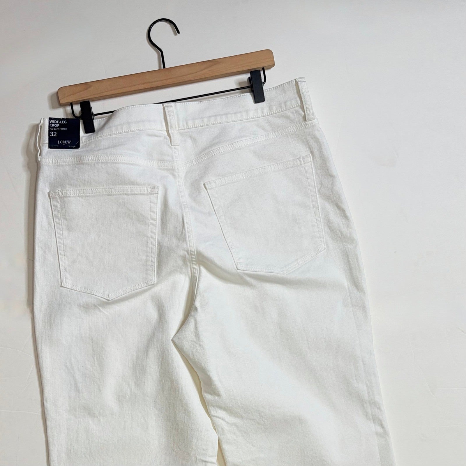 NWT!! J. CREW Factory Wide-Leg Cropped Jeans All-Day Stretch Solid White Size 32
