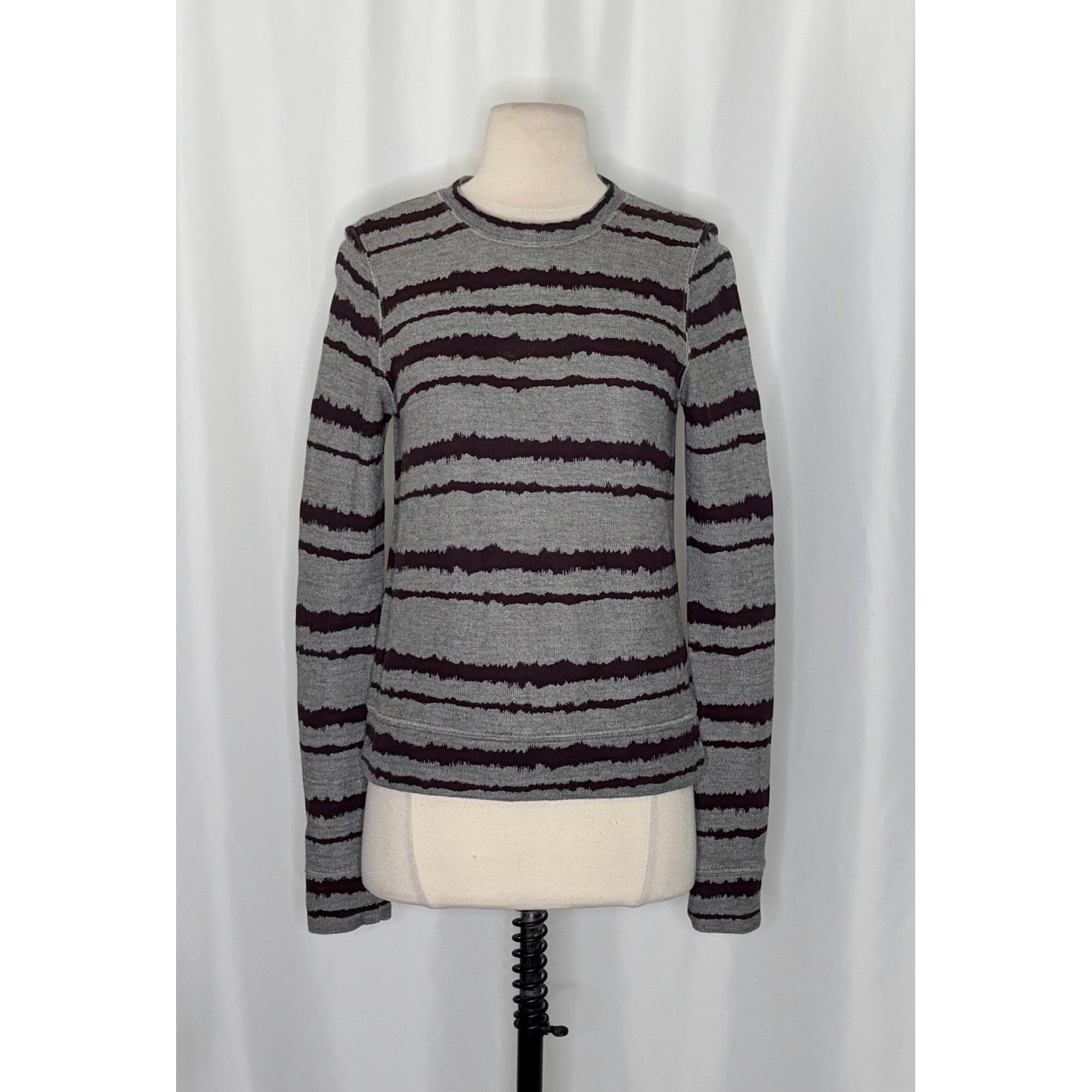 A.L.C. Conlo Bleed Stripe Sweater Sweatshirt Pullover Knit Crew Neck Small