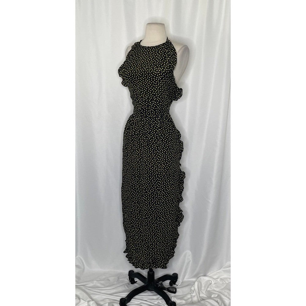 SEE BY CHLOÉ Georgette Silk Halter Neck Ruffled Dress Midi Size 40 / US Size 8