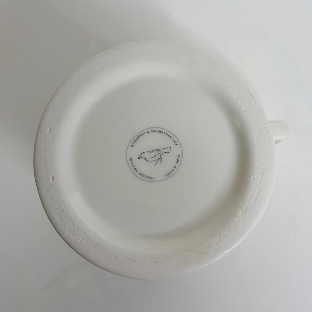 ANTHROPOLOGIE Letter "C" Monogram Mug White Minimalist Coffee Tea Farmhouse C
