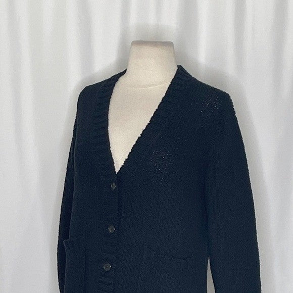 NWT!! J. CREW Marina V-Neck Cardigan Sweater Pockets Solid Black Preppy X-Small