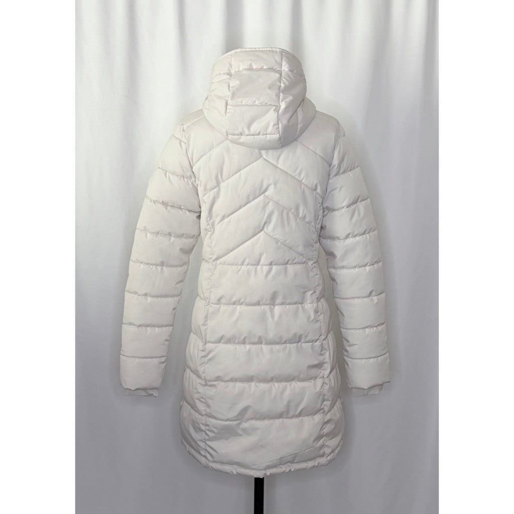 BENCH Long Hooded Puffer Coat Removable Hood Pockets Minimalist Quilted X-Small